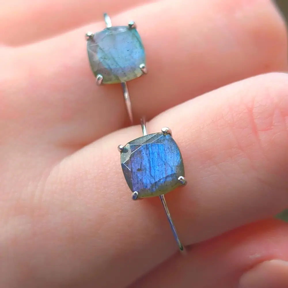 The Asher - Natural Labradorite Rings Handmade Handcrafted
