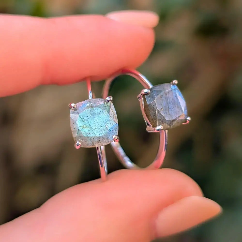 The Asher - Natural Labradorite Rings Handmade Handcrafted