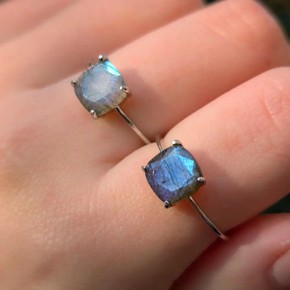 The Asher - Natural Labradorite Rings Handmade Handcrafted