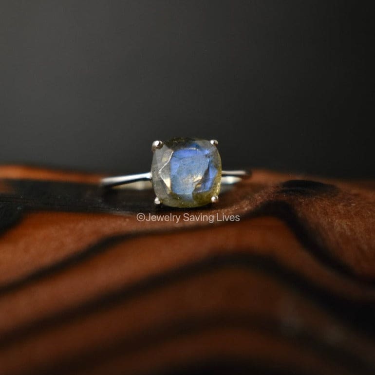 The Asher - Natural Labradorite Rings Handmade JSL Made in USA