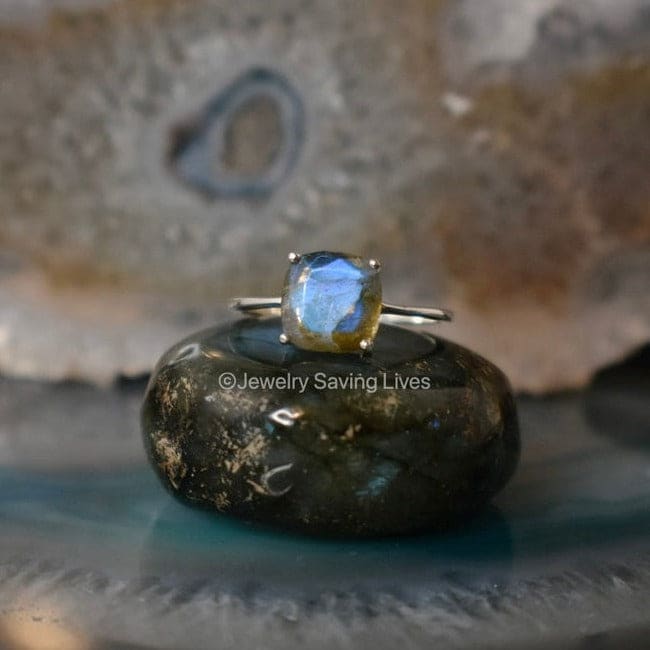 The Asher - Natural Labradorite Rings Handmade JSL Made in USA