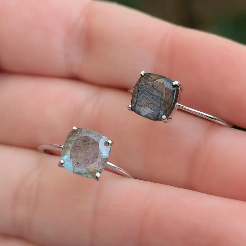 The Asher - Natural Labradorite Rings Handmade Handcrafted