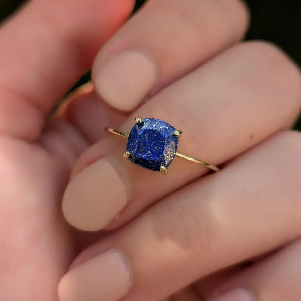 The Asher - Natural Lapis Lazuli Rings Handmade Handcrafted
