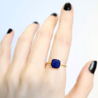 The Asher - Natural Lapis Lazuli Rings Handmade Handcrafted