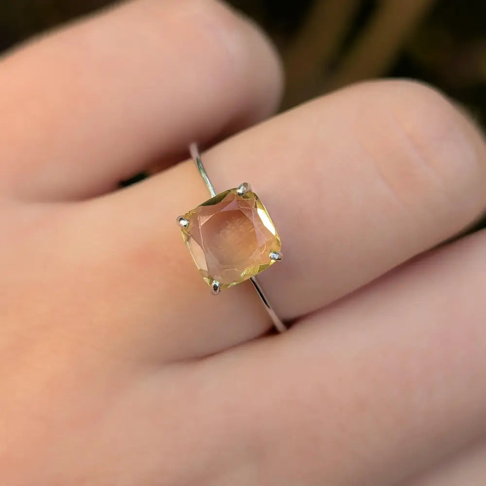The Asher - Natural Lemon Topaz Rings Handmade Handcrafted