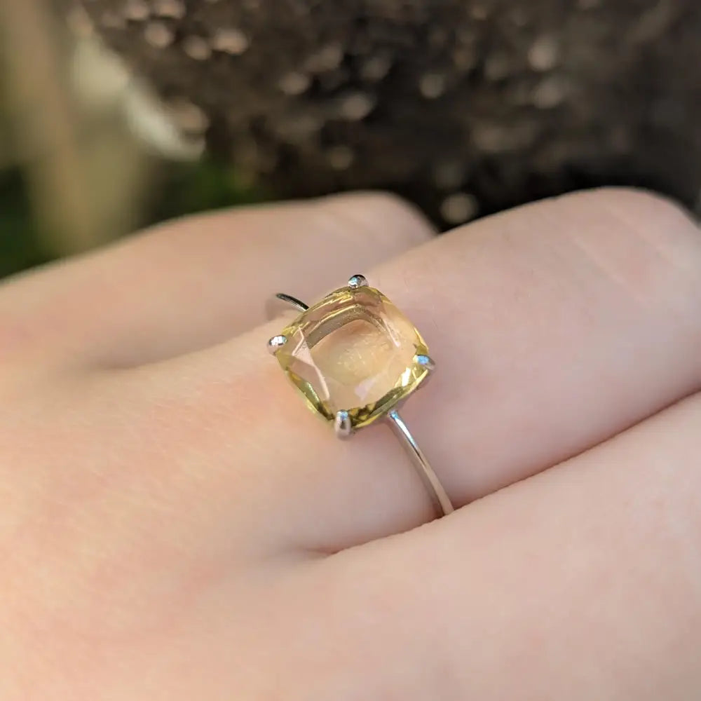The Asher - Natural Lemon Topaz Rings Handmade Handcrafted