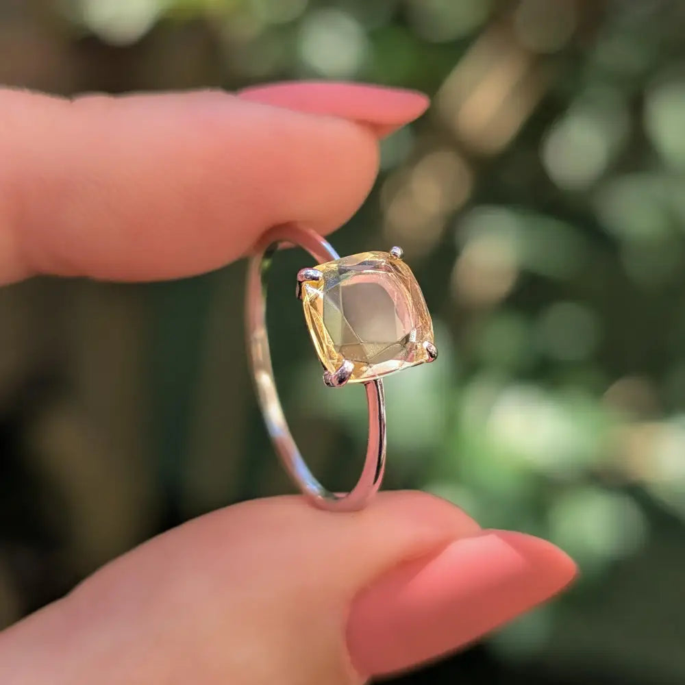 The Asher - Natural Lemon Topaz Rings Handmade Handcrafted