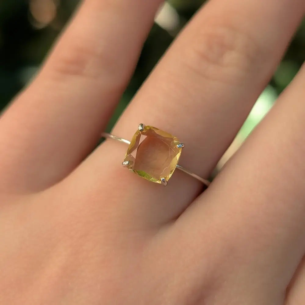 The Asher - Natural Lemon Topaz Rings Handmade Handcrafted
