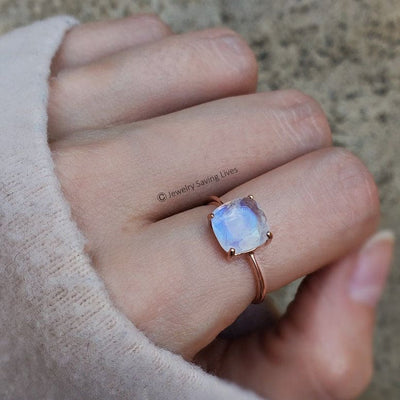 The Asher - Natural Moonstone Rings Handmade Handcrafted