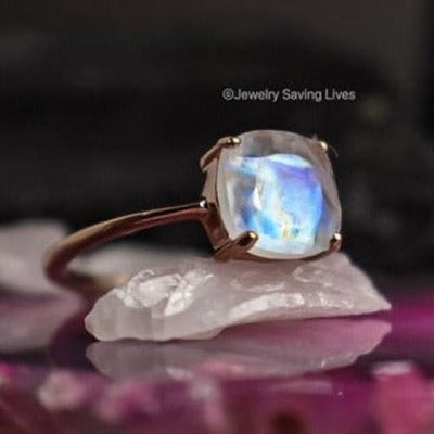 The Asher - Natural Moonstone Rings Handmade Handcrafted