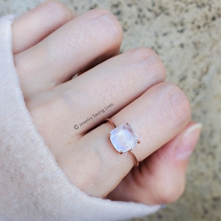 The Asher - Natural Moonstone Rings Handmade Handcrafted