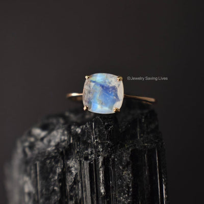 The Asher - Natural Moonstone Rings Handmade Handcrafted