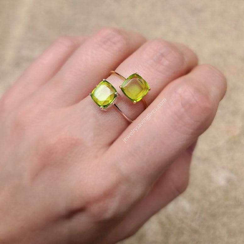 The Asher - Natural Peridot Rings Handmade JSL Made in USA