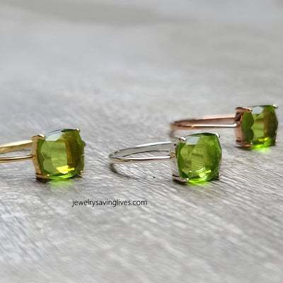 The Asher - Natural Peridot Rings Handmade JSL Made in USA