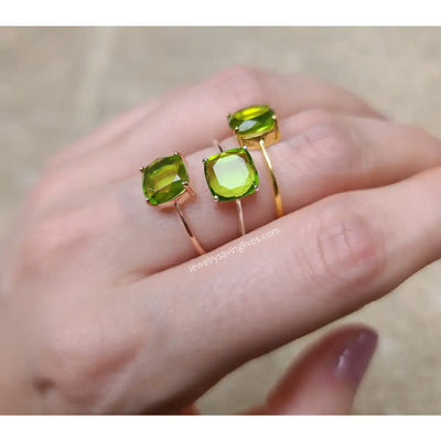 The Asher - Natural Peridot Rings Handmade Handcrafted