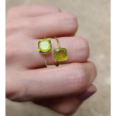 The Asher - Natural Peridot Rings Handmade Handcrafted
