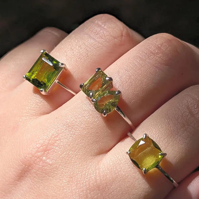 The Asher - Natural Peridot Rings Handmade Handcrafted