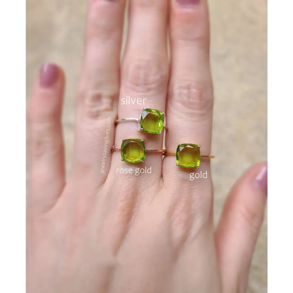 The Asher - Natural Peridot Rings Handmade Handcrafted