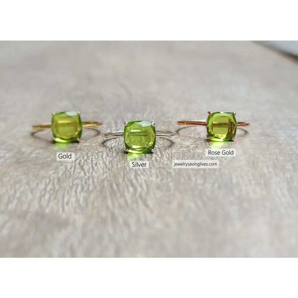 The Asher - Natural Peridot Rings Handmade Handcrafted