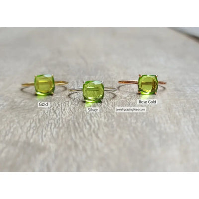 The Asher - Natural Peridot Rings Handmade Handcrafted