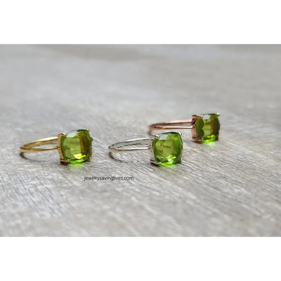 The Asher - Natural Peridot Rings Handmade Handcrafted