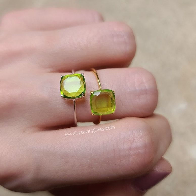 The Asher - Natural Peridot Rings Handmade JSL Made in USA