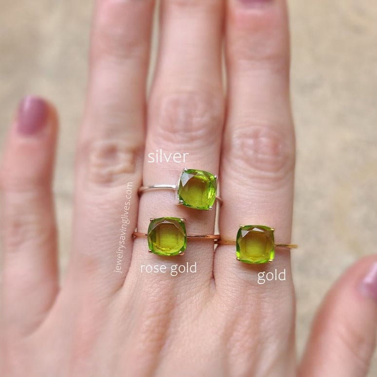 The Asher - Natural Peridot Rings Handmade JSL Made in USA