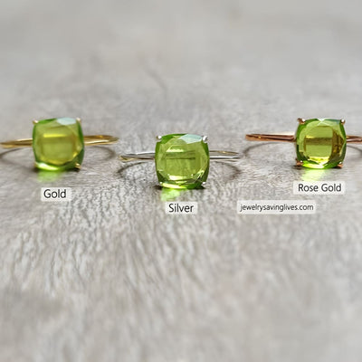 The Asher - Natural Peridot Rings Handmade JSL Made in USA