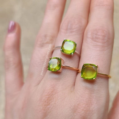 The Asher - Natural Peridot Rings Handmade JSL Made in USA