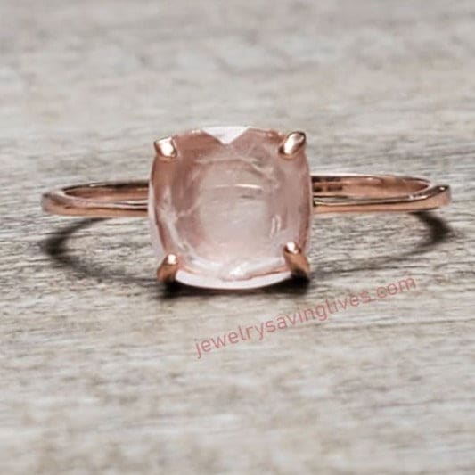 The Asher - Natural Rose Quartz Rings Handmade Handcrafted