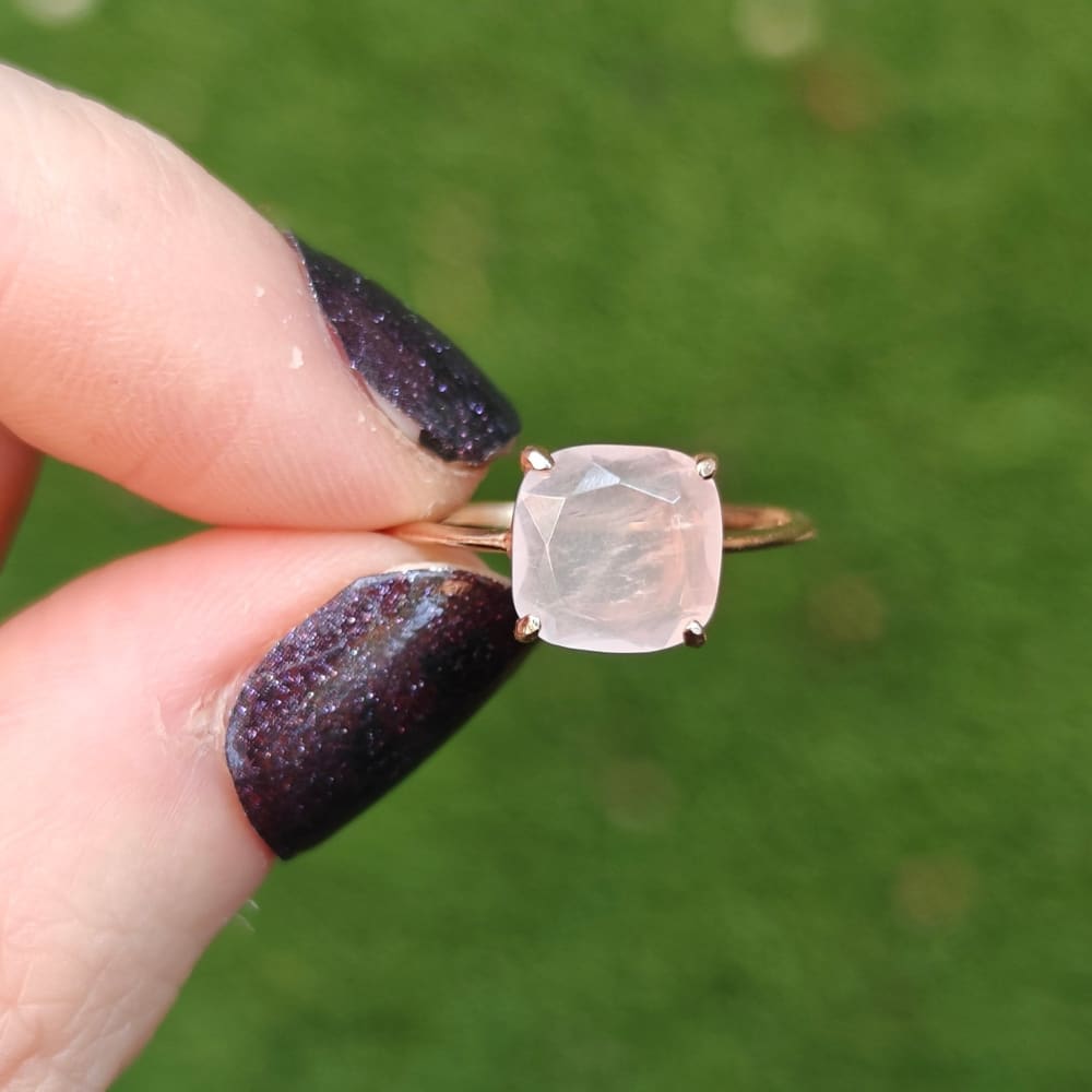 The Asher - Natural Rose Quartz Rings Handmade Handcrafted