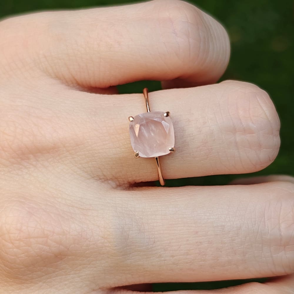 The Asher - Natural Rose Quartz Rings Handmade Handcrafted