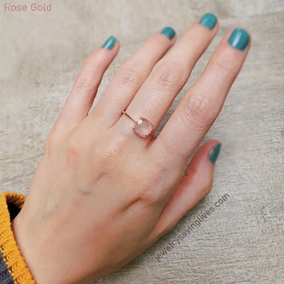 The Asher - Natural Rose Quartz Rings Handmade Handcrafted