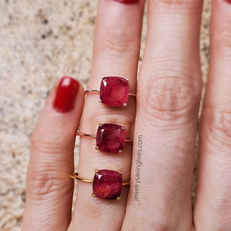 The Asher - Natural Ruby Rings Handmade Handcrafted