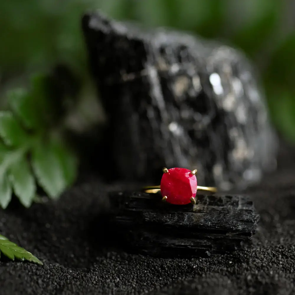 The Asher - Natural Ruby Rings Handmade Handcrafted