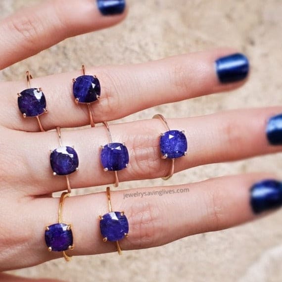 The Asher - Natural Sapphire Rings Handmade Handcrafted