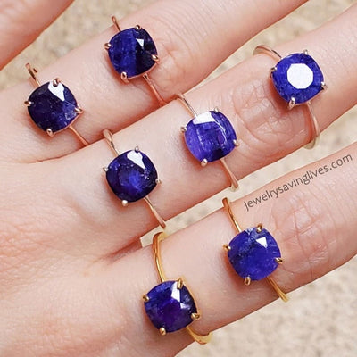 The Asher - Natural Sapphire Rings Handmade Handcrafted