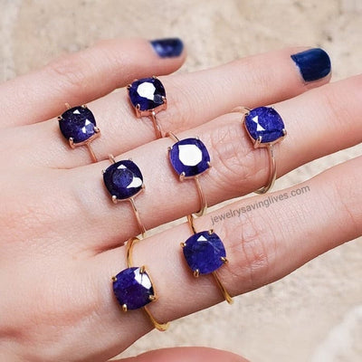 The Asher - Natural Sapphire Rings Handmade Handcrafted