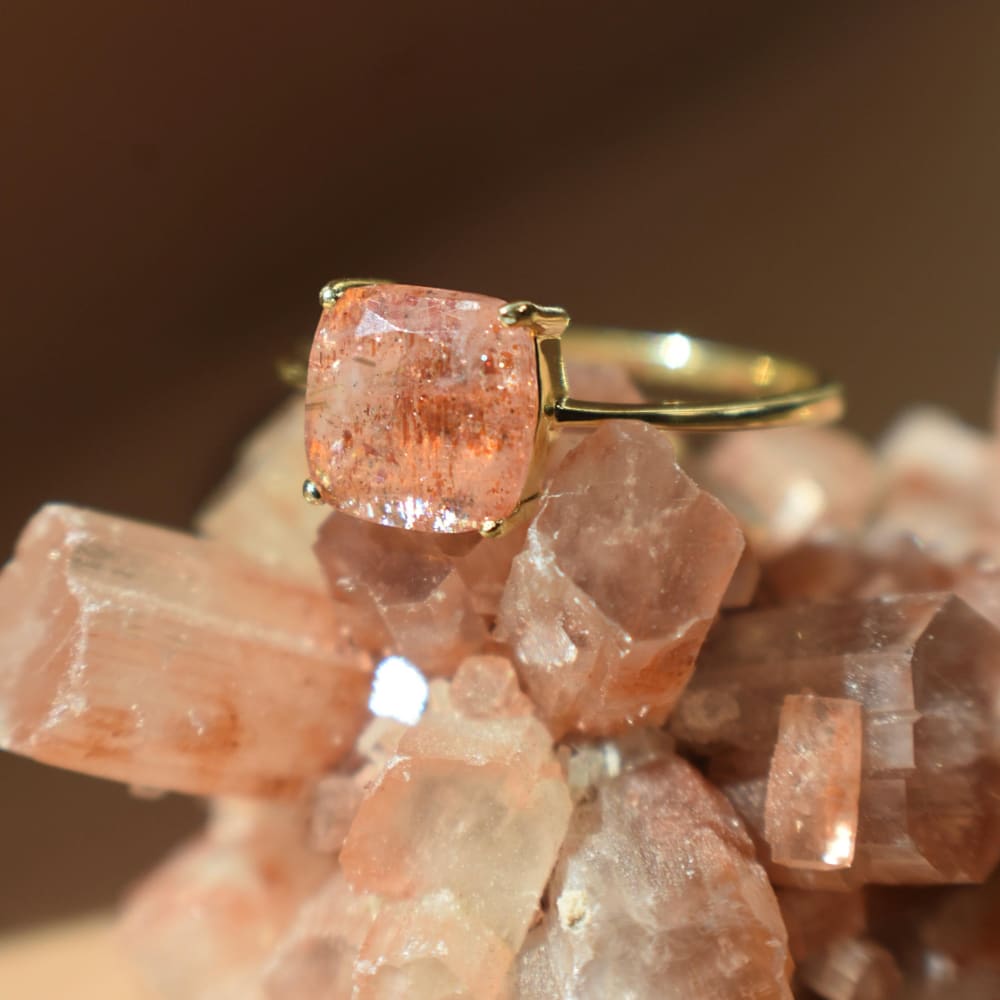 The Asher - Natural Sunstone Rings Handmade Handcrafted