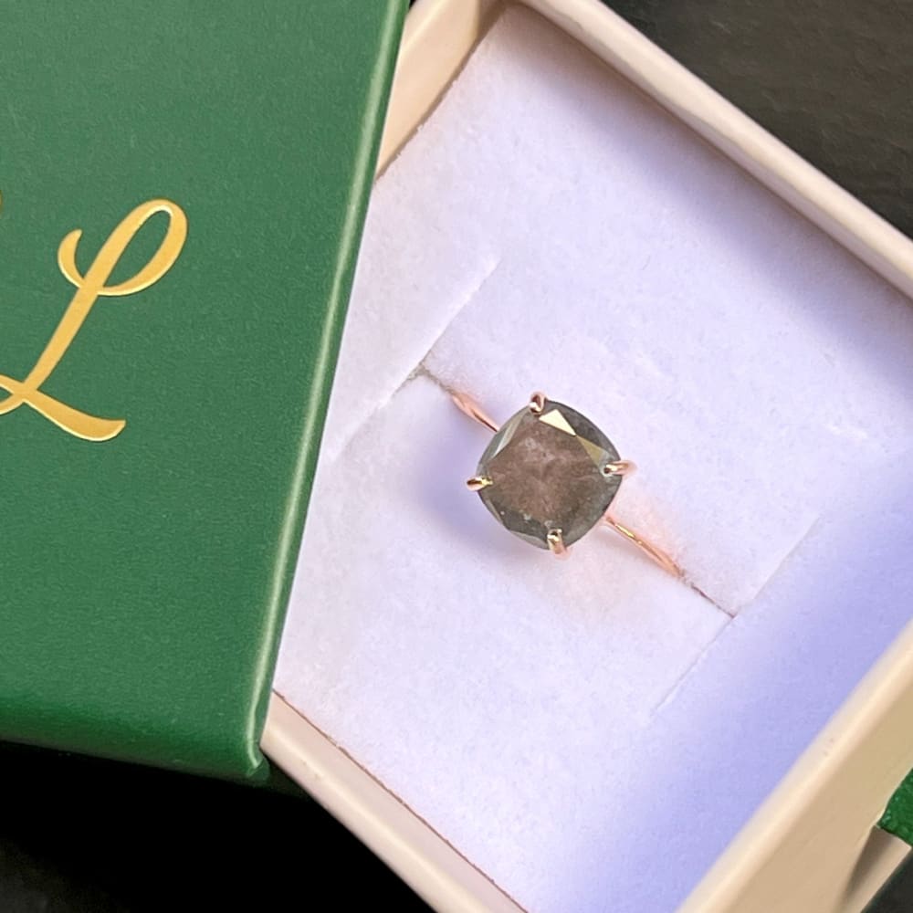 The Asher - Raw Salt and Pepper Diamond (DS039) Rings Handmade Handcrafted