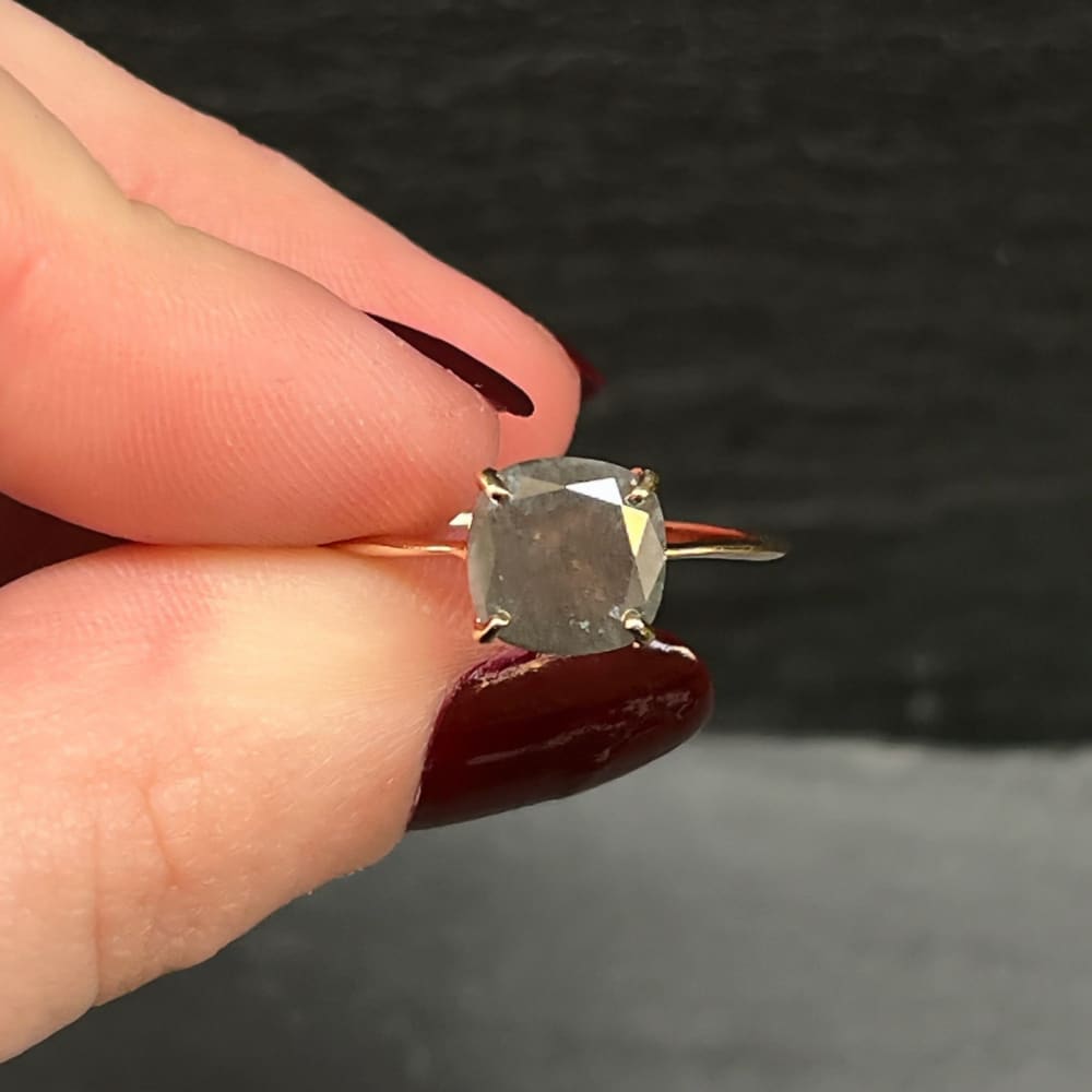 The Asher - Raw Salt and Pepper Diamond (DS039) Rings Handmade Handcrafted