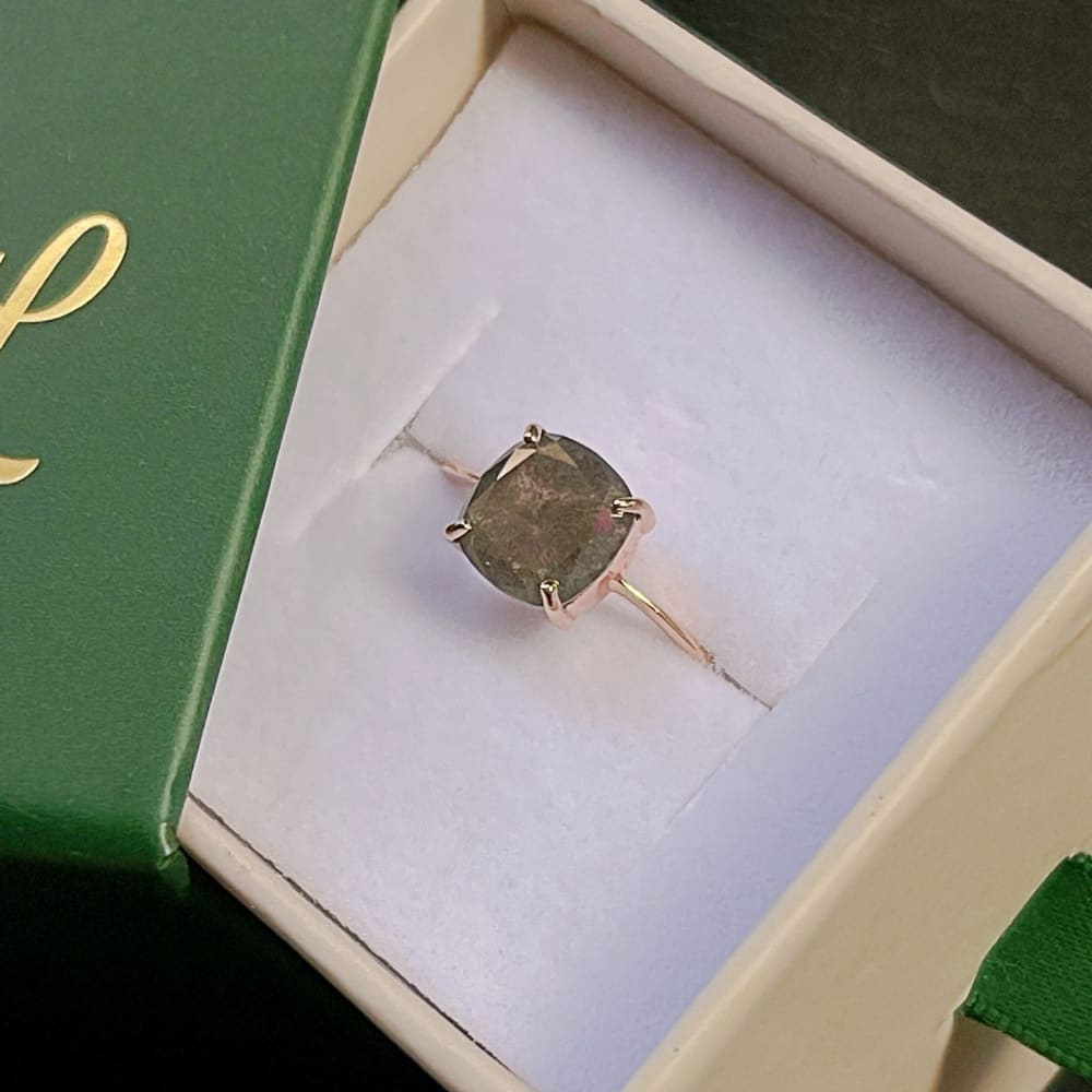 The Asher - Raw Salt and Pepper Diamond (DS039) Rings Handmade Handcrafted