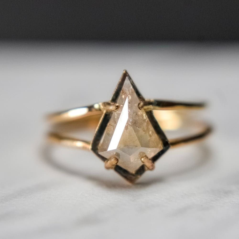 The Asher - Raw Salt and Pepper Diamond Kite (DK004) Rings Handmade Handcrafted