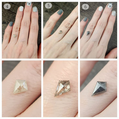 The Asher - Raw Salt and Pepper Diamond Kite Rings Handmade JSL Made in USA