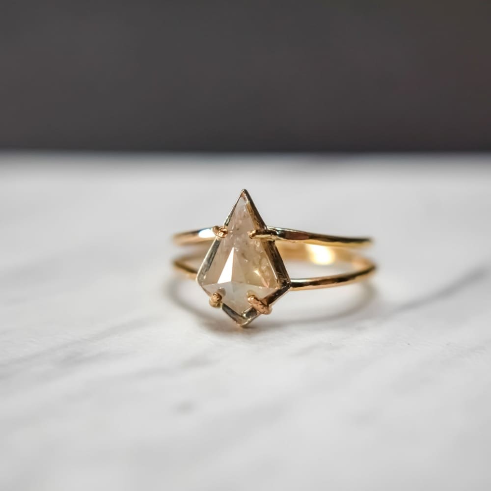 The Asher - Raw Salt and Pepper Diamond Kite (DK004) Rings Handmade Handcrafted