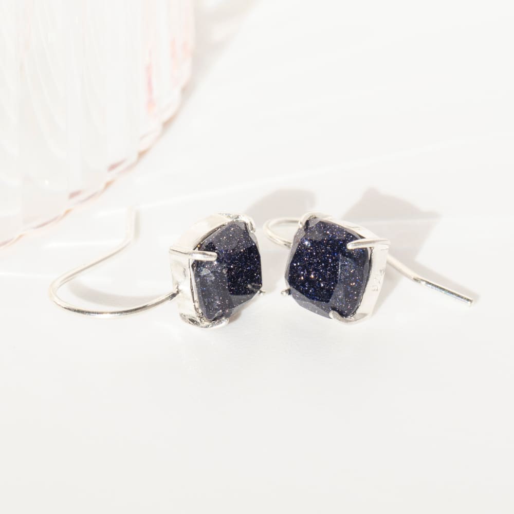 The Ashera - Blue Sandstone Dangle Earrings Earrings Handmade Handcrafted