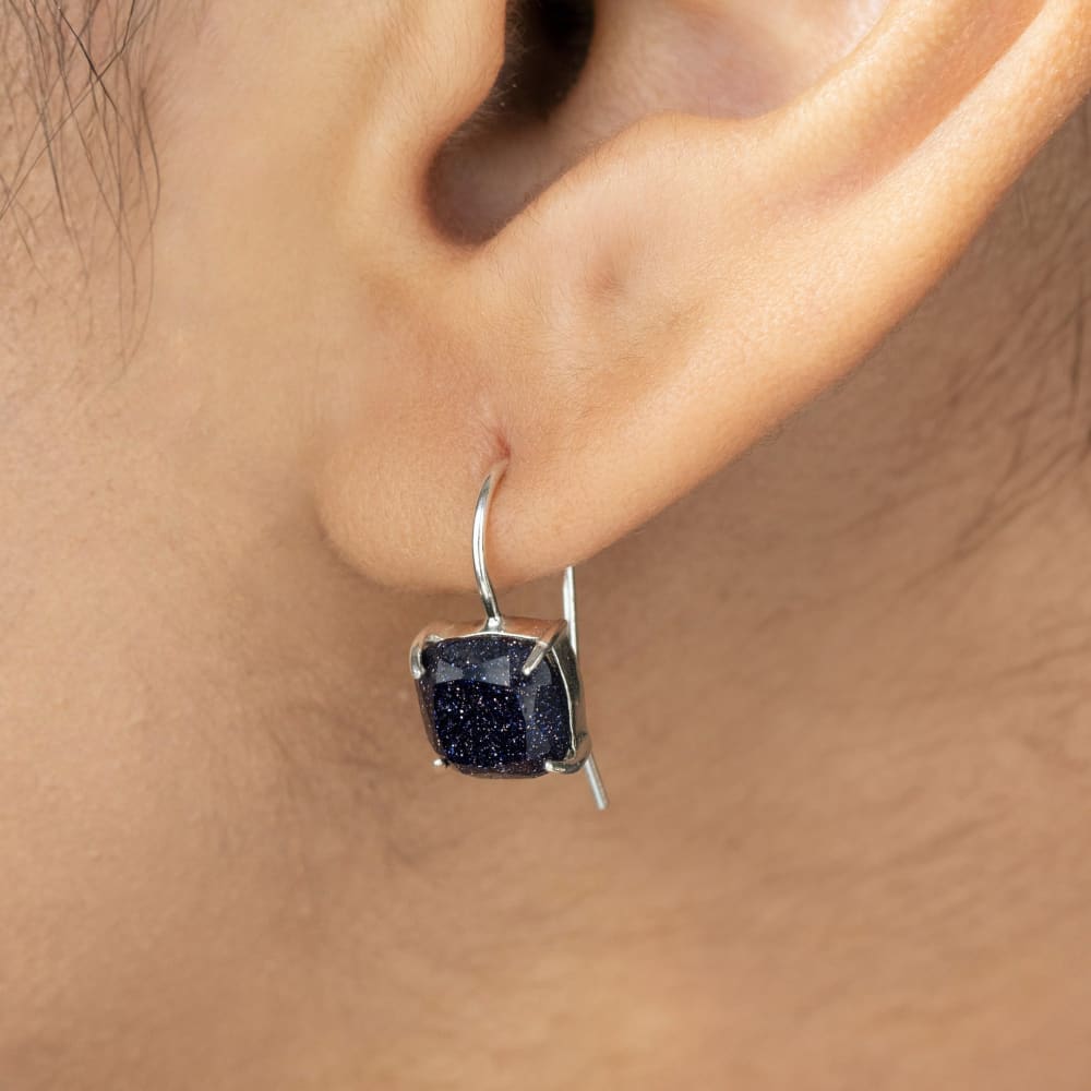 The Ashera - Blue Sandstone Dangle Earrings Earrings Handmade Handcrafted