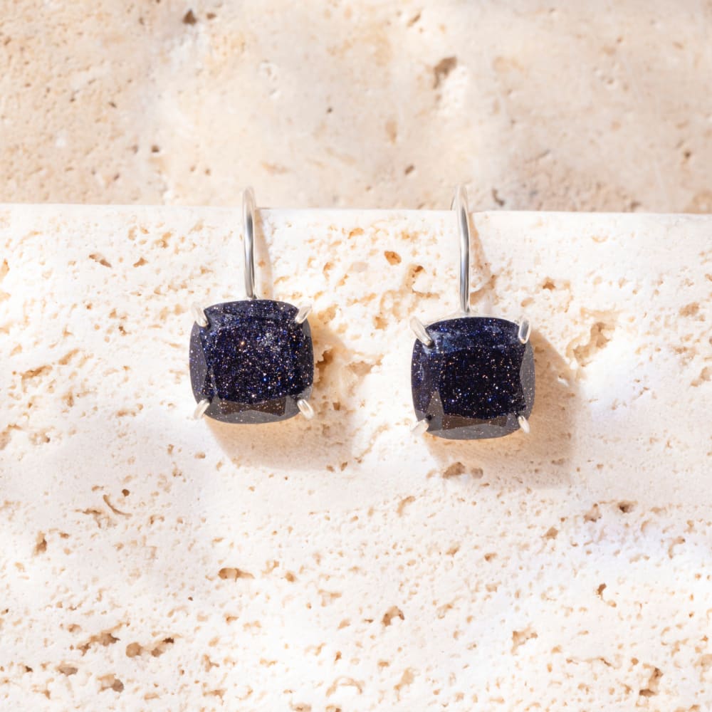 The Ashera - Blue Sandstone Dangle Earrings Earrings Handmade Handcrafted