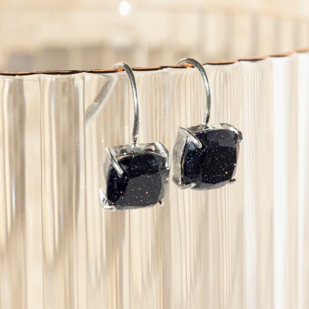 The Ashera - Blue Sandstone Dangle Earrings Earrings Handmade Handcrafted