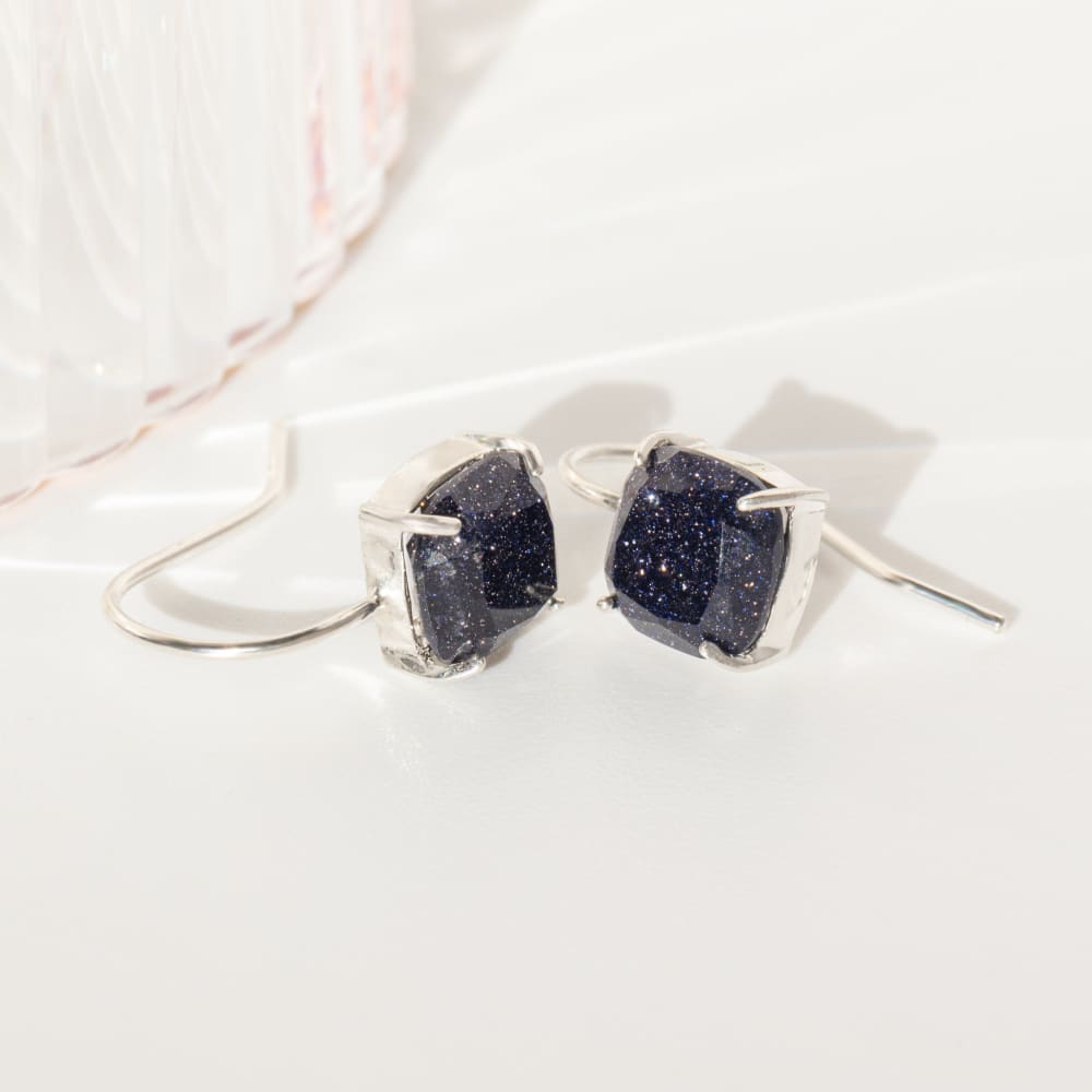 The Ashera - Blue Sandstone Dangle Earrings Earrings Handmade Handcrafted